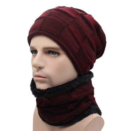 Winter Beanie Hat Scarf skullies beanies Soft Skull Warm Baggy Cap Mask Hats For Men Women Knitted Hat The Clothing Company Sydney