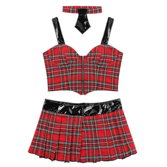 3 Piece Women School Cosplay Plaid Uniform Lingerie Cheerleader Sexy Halloween Roleplay Costume for Women The Clothing Company Sydney