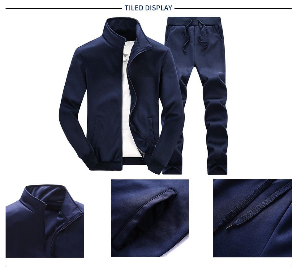2 Piece Spring Autumn Sportswear Sports Track Suit Jacket and Sweatpants Tracksuit Set The Clothing Company Sydney