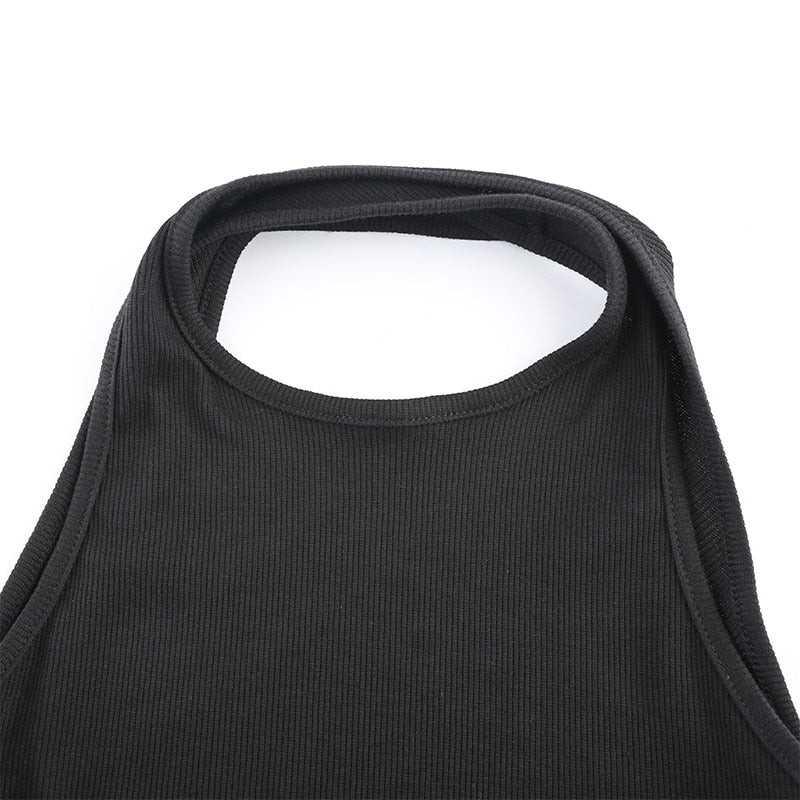 Backless Cross Tank Ribbed Knitted Solid Basic Body Fashion Sleeveless Bodysuits The Clothing Company Sydney