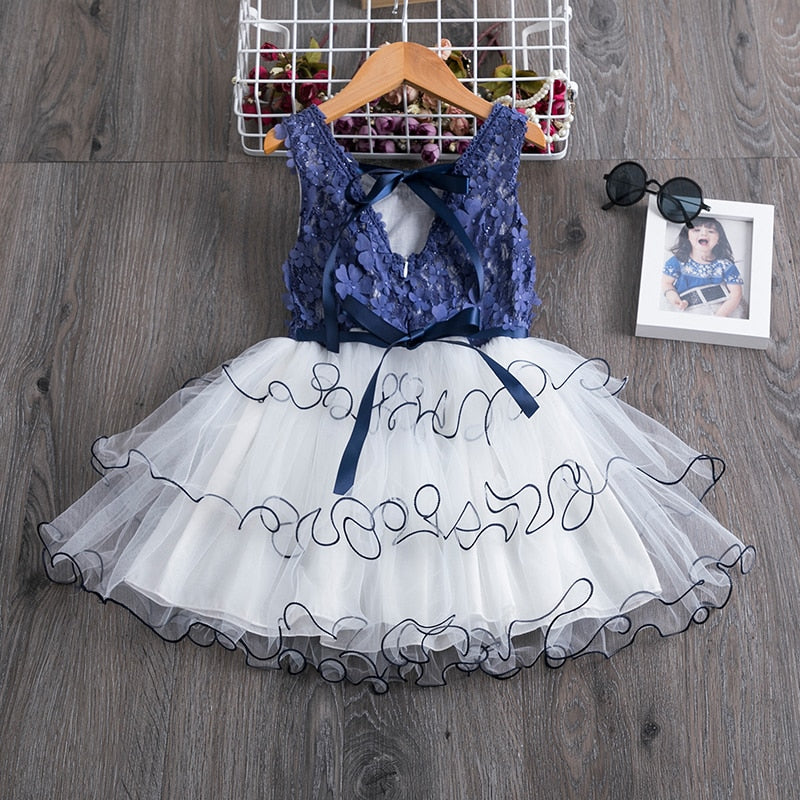 Girls Floral Fashion Children's Lace Princess Party Fluffy Cake Smash Dress Kids Baby Summer Dresses The Clothing Company Sydney