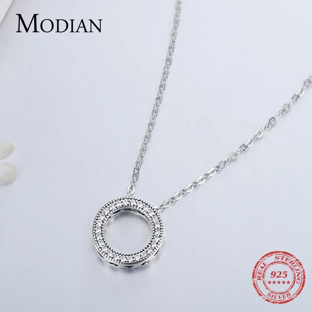 925 Sterling Silver Fashion Round Heart Necklace The Clothing Company Sydney
