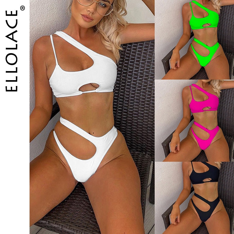 2 Piece Sexy Neon Swimsuit Hollow Out Push Up Bikini Set Swimwear Monokini Bathing Suit Summer Beach Wear The Clothing Company Sydney