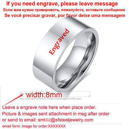 Classic Silver Color Wedding Ring Flat Top Stainless Steel Promise Ring For Women Men 6mm 8mm The Clothing Company Sydney