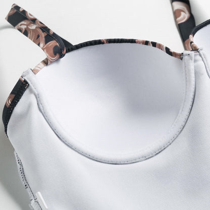 Print one piece swimsuit female Push up bodysuit Vintage high cut swimwear women swimsuit Bathers The Clothing Company Sydney