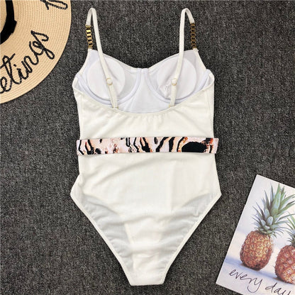 Print one piece swimsuit female Push up bodysuit Vintage high cut swimwear women swimsuit Bathers The Clothing Company Sydney