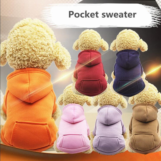 Autumn and winter warm pocket sweater dog hoodies two feet sports pet clothes dog coat for winter The Clothing Company Sydney