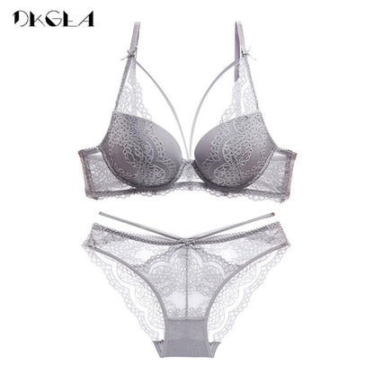 2 Piece Push Up Brassiere Cotton Sexy Bra Panties Embroidery Lace Lingerie Underwear Set The Clothing Company Sydney