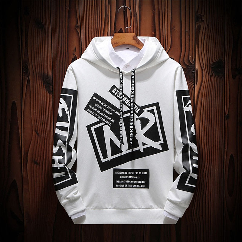 New Casual Black White Hooded Men Hip Hop Street Wear Letter Print Sweatshirts Skateboard Men/Woman Pullover Hoodie The Clothing Company Sydney