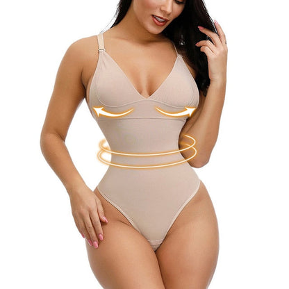 Ladies Deep V Bodysuit Strap Body Shaper Backless Thong  Seamless Shapewear Push Up Waist Trainer Corset The Clothing Company Sydney