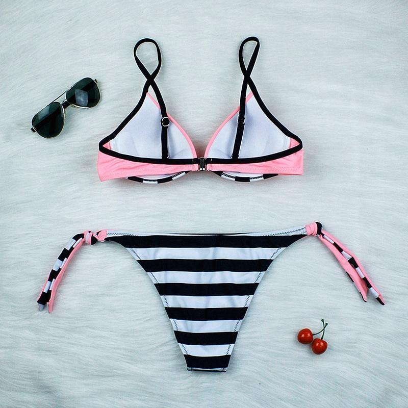 2 Piece Swimwear Push Up Swimsuit Solid Striped Plus Size Summer Brazilian Bikini Set The Clothing Company Sydney