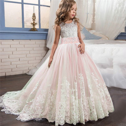 Princess Girls Formal Party Kids Long Flower Dress Wedding Evening Party Prom Ball Gown The Clothing Company Sydney