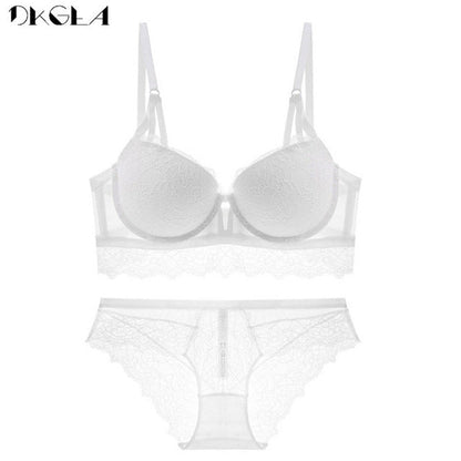 2 Piece Lace Bra and Panties Push Up Brassiere Sexy Underwear Set Cotton Thick Bras Embroidered Women Lingerie Set The Clothing Company Sydney