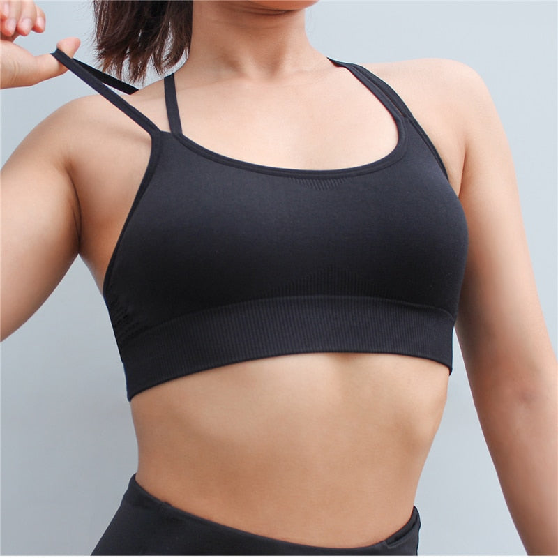 Sports Yoga Running Top With Pads Sportswear Push Up Training Women Fitness Gym High Impact Criss Cross Bra The Clothing Company Sydney