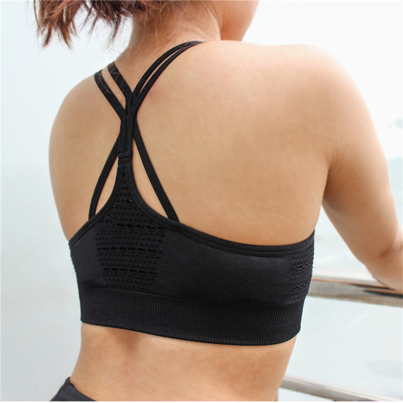 Sports Yoga Running Top With Pads Sportswear Push Up Training Women Fitness Gym High Impact Criss Cross Bra The Clothing Company Sydney