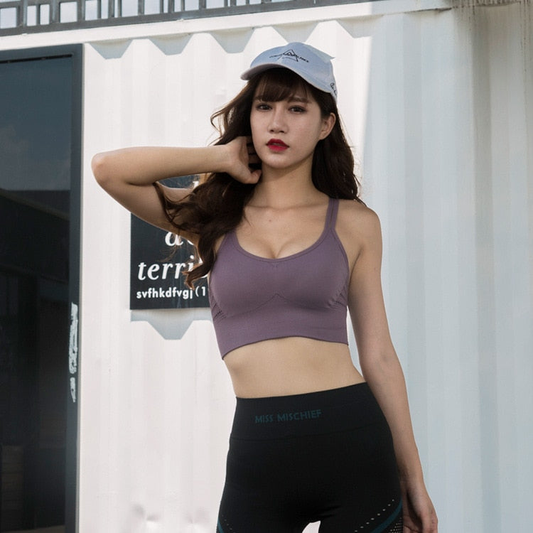 Sports Yoga Running Top With Pads Sportswear Push Up Training Women Fitness Gym High Impact Criss Cross Bra The Clothing Company Sydney
