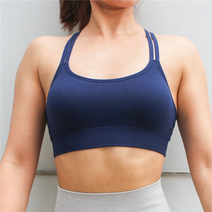 Sports Yoga Running Top With Pads Sportswear Push Up Training Women Fitness Gym High Impact Criss Cross Bra The Clothing Company Sydney