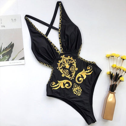 Print one piece swimsuit female Push up bodysuit Vintage high cut swimwear women swimsuit Bathers The Clothing Company Sydney