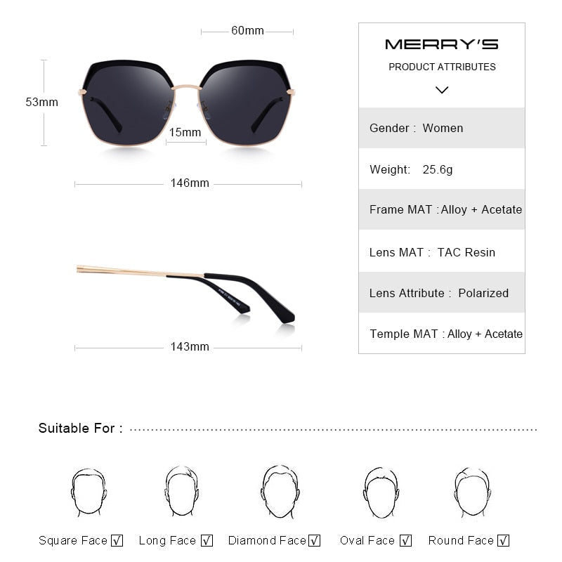 Women's Luxury Square Polarized Sunglasses Ladies Fashion Trending Sun glasses UV400 Protection The Clothing Company Sydney
