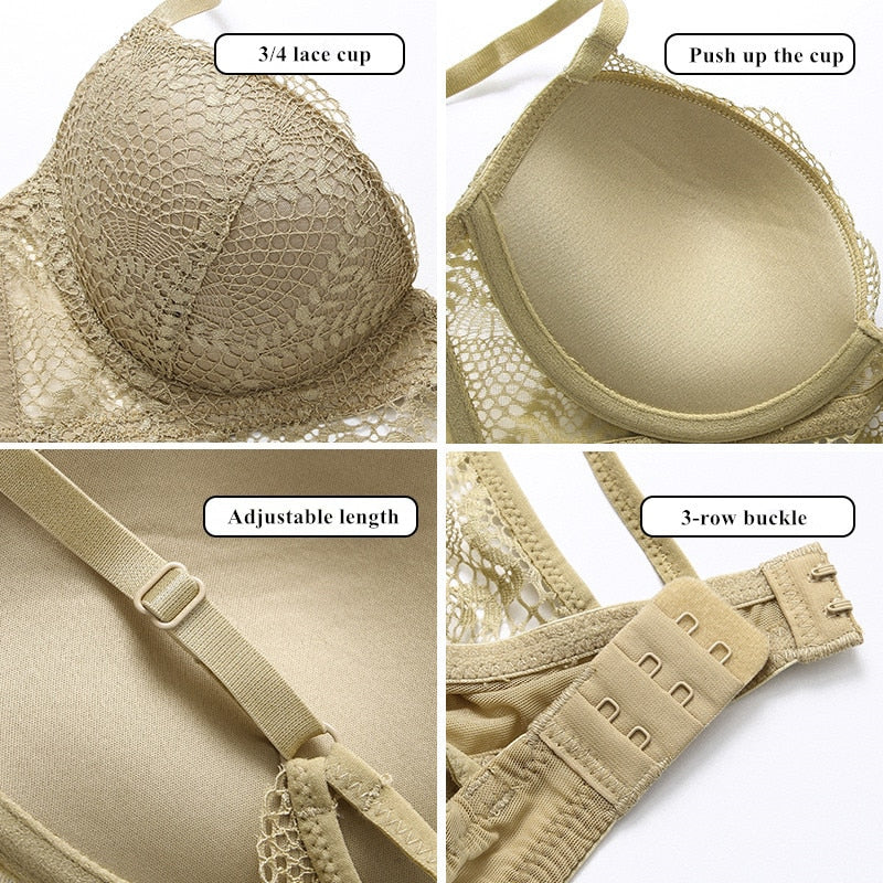 2 Piece Ladies underwear Set Lace Sexy Comfortable Brassiere Adjustable Straps Gathered Lingerie Push-up Bra And Panty Set The Clothing Company Sydney