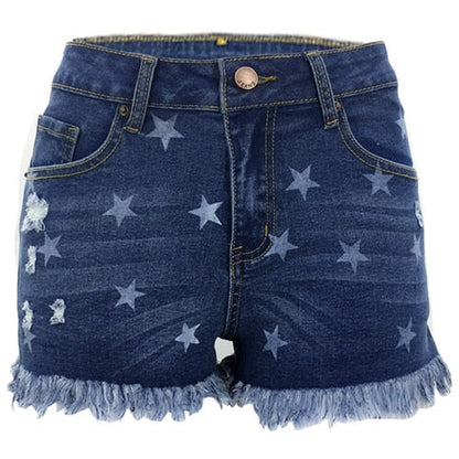 Summer Print tassel High Waist Hole Ripped Shorts Casual Plus Size Denim Shorts The Clothing Company Sydney