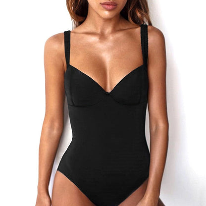 Deep V Neck Fashion Elegant Sexy Body Spaghetti Strap Bodycon Bodysuit The Clothing Company Sydney