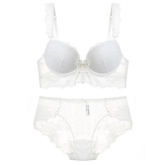 Sexy Push-up Bra And Panty Hollow Brassiere Gather Sexy Bra Embroidery Lace Lingerie Set The Clothing Company Sydney