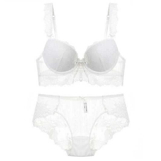 Sexy Push-up Bra And Panty Hollow Brassiere Gather Sexy Bra Embroidery Lace Lingerie Set The Clothing Company Sydney