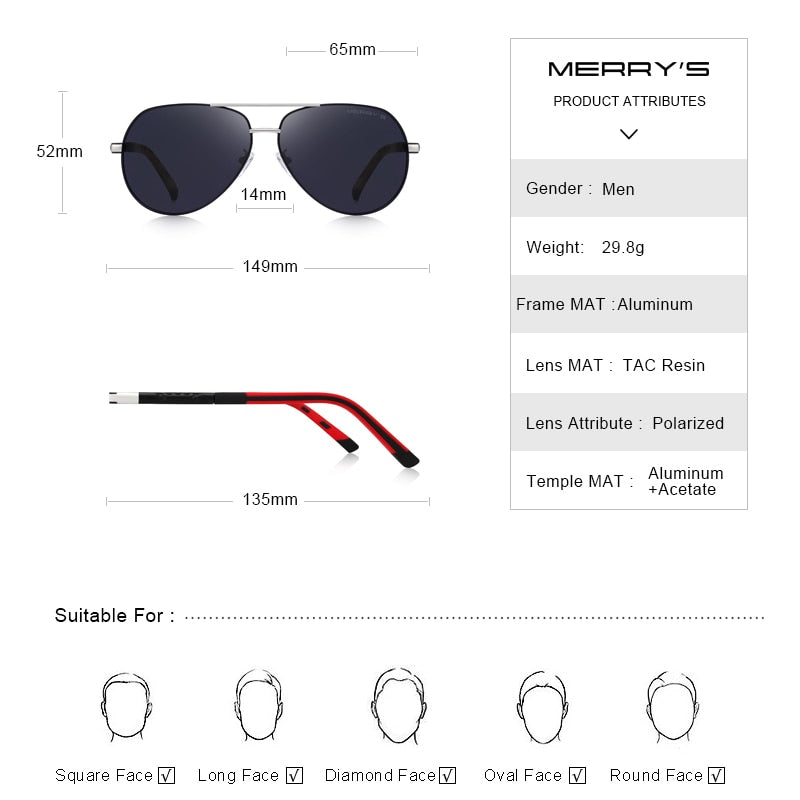 Designer Men's Classic Aluminum HD Polarized Pilot Sunglasses Aviation Frame For Driving UV400 Protection The Clothing Company Sydney