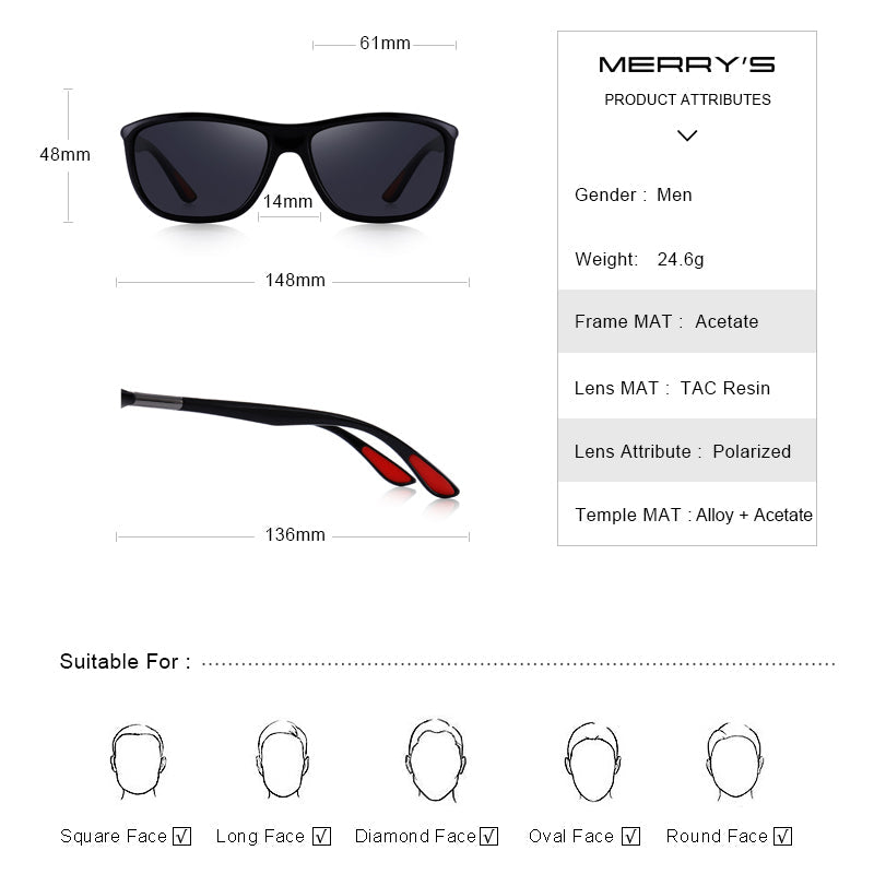 Designer Brand Men's HD Polarized Sports Fishing Eyewear UV400 Protection Sunglasses The Clothing Company Sydney