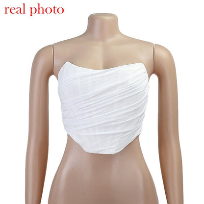 Sleeveless Strapless Bustier Corset Crop Tops Mesh Backless Zipper Summer Top The Clothing Company Sydney