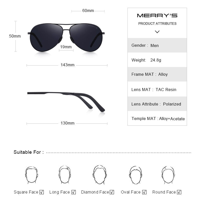 Designer Men's Classic Pilot Polarized Driving Shield Night Vision Sunglasses UV400 The Clothing Company Sydney