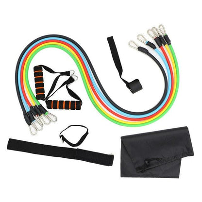 11 Piece/Set Latex Resistance Bands Crossfit Training Body Exercise Yoga Tubes Pull Rope Chest Expander Pilates Fitness with Bag The Clothing Company Sydney