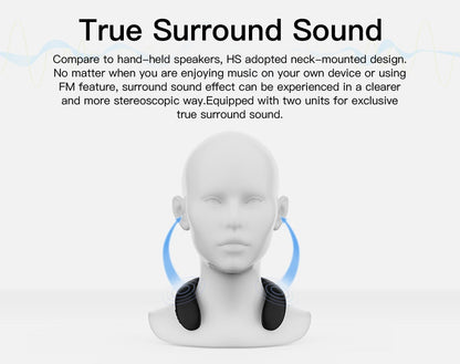 Bluedio HS bluetooth neck speaker column wireless speaker bluetooth 5.0 with bass FM radio SD card slot with microphone for game The Clothing Company Sydney