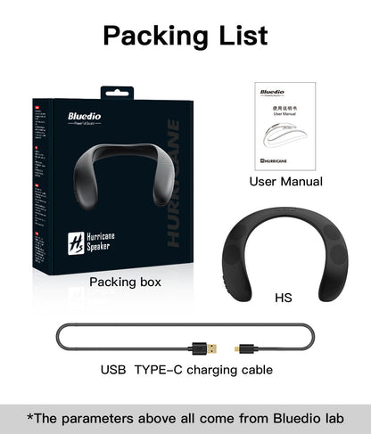 Bluedio HS bluetooth neck speaker column wireless speaker bluetooth 5.0 with bass FM radio SD card slot with microphone for game The Clothing Company Sydney