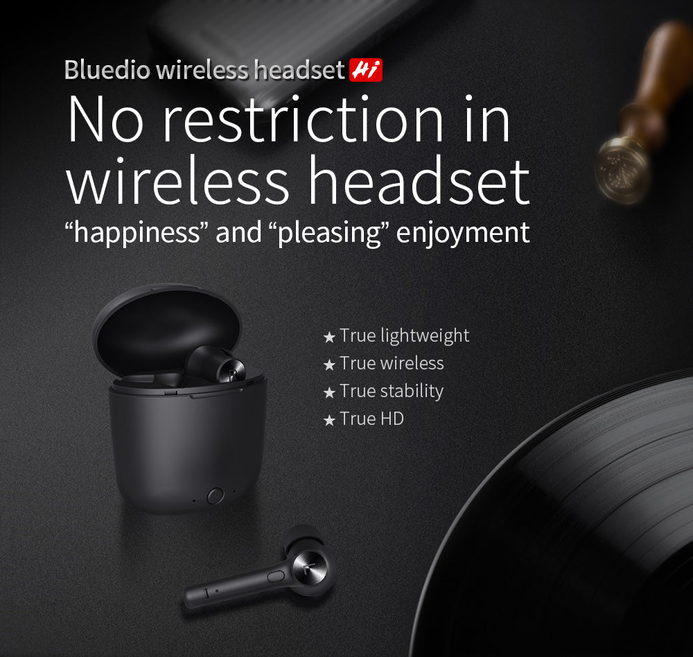 Bluedio HI wireless earphone bluetooth 5.0 earphone for phone stereo sport earbuds headset with charging box built-in microphone The Clothing Company Sydney