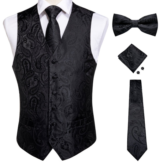 5 Piece Vests Slim Fit Mens Wedding Suit Casual Sleeveless Formal Business Waistcoat Hanky Necktie Bow Tie Set The Clothing Company Sydney