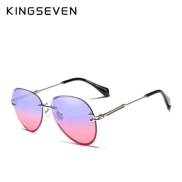 Designer Vintage Fashion Rimless Women Sunglasses Gradient Lens Sunglasses The Clothing Company Sydney