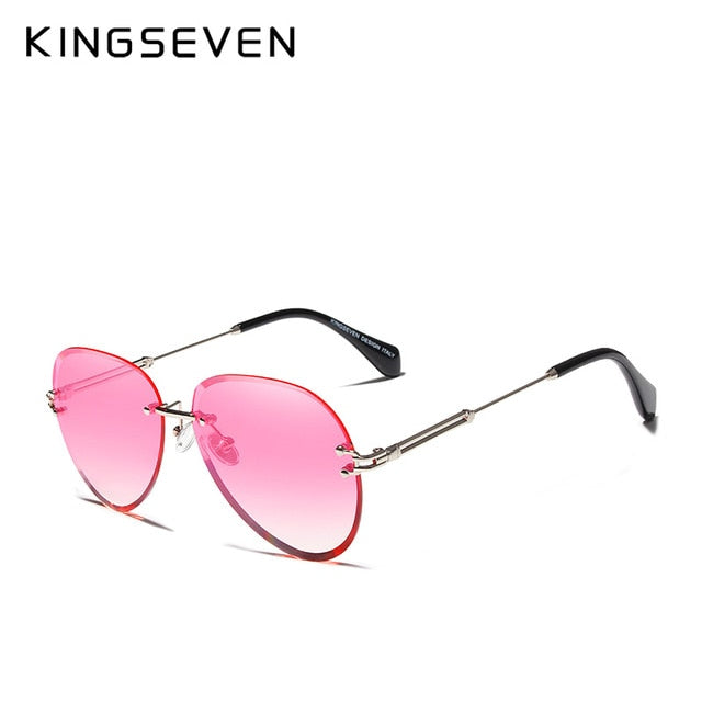 Designer Vintage Fashion Rimless Women Sunglasses Gradient Lens Sunglasses The Clothing Company Sydney