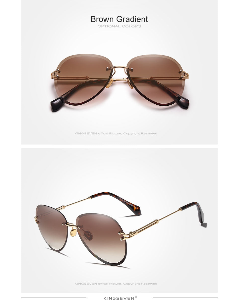 Designer Vintage Fashion Rimless Women Sunglasses Gradient Lens Sunglasses The Clothing Company Sydney