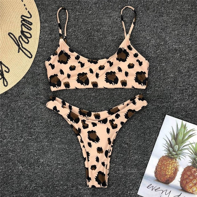 2 Piece Snakeskin Bikini Women Swimwear Leopard Swim Suit Push Up Swimsuit Female Beachwear Swimming Bikini Set The Clothing Company Sydney