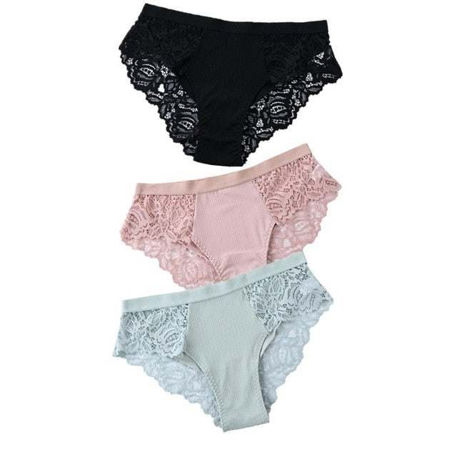 3 Pack Briefs Lace Panties Underwear Lingerie  Floral Underpants Undies The Clothing Company Sydney