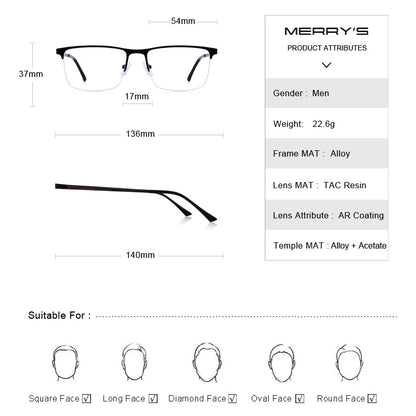 Designer Men Titanium Glasses Frame Ultralight Square Eye Myopia Prescription Eyeglasses Male Optical Frame The Clothing Company Sydney