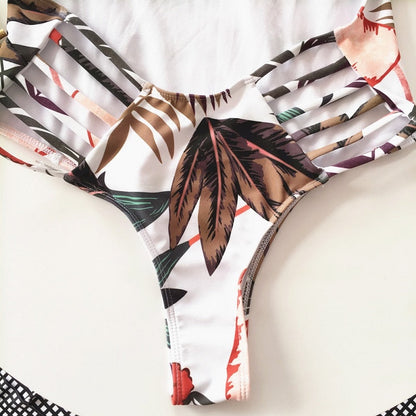 Sexy Deep V neck Swimwear Print Backless Bandage Cut Out Monokini One Piece Swimsuit Women bathing suit The Clothing Company Sydney