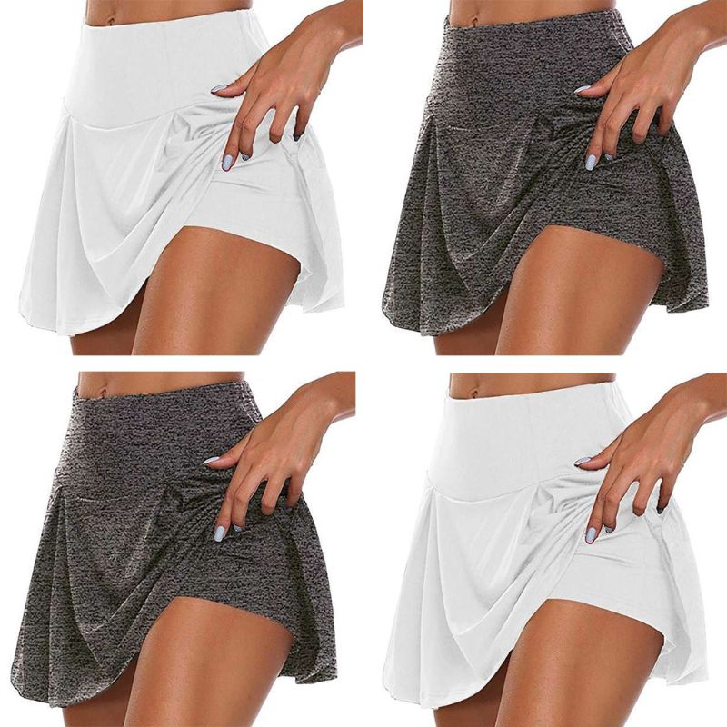 Women Basic Athletic Tennis Sports Skirt 2-In-1 Stretchy Running Leggings Skorts Solid Color Active Workout Fitness Shorts The Clothing Company Sydney
