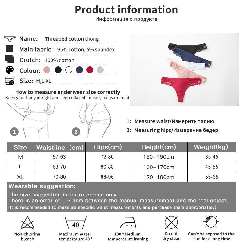 3 Pack Women's Cotton G-String Thong String Underwear Briefs Sexy Lingerie Panties Intimate The Clothing Company Sydney