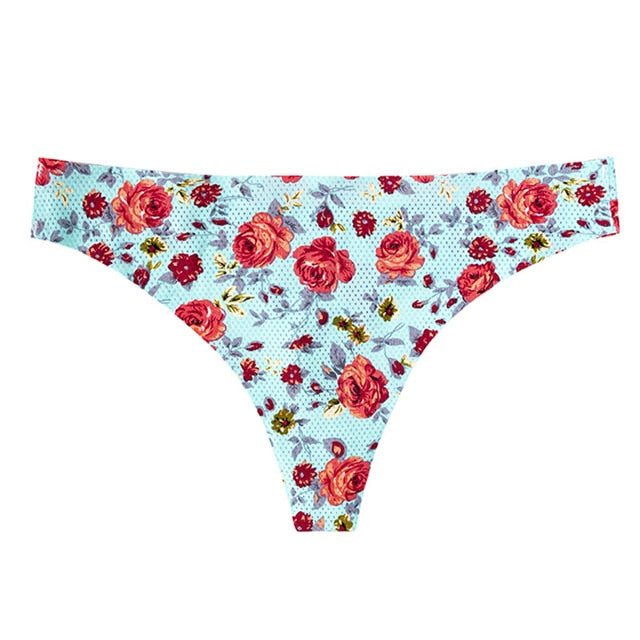 Floral Print Lingerie Temptation Low-waist Panties Thong No trace Breathable Underwear Female G String Intimates The Clothing Company Sydney