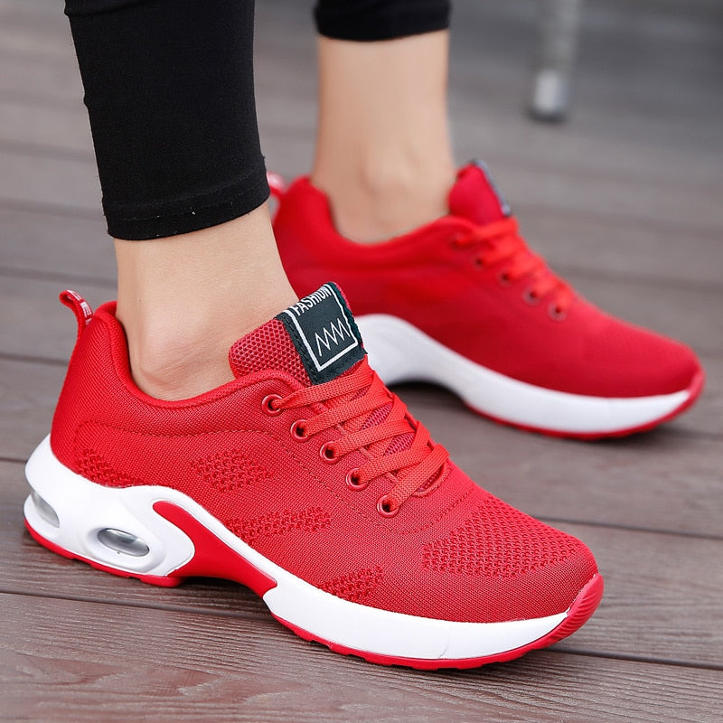 Breathable Mesh Comfort Jogging Air Cushion Lace Up Ladies Fashion Running Outdoor Sports Sneakers Shoes The Clothing Company Sydney