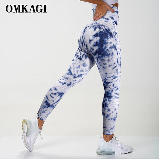 Tie Dye Tight Sports Women Fitness With Pocket Yoga Pants Stretch Workout Patchwork Slim Gym Leggings The Clothing Company Sydney