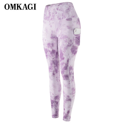Tie Dye Tight Sports Women Fitness With Pocket Yoga Pants Stretch Workout Patchwork Slim Gym Leggings The Clothing Company Sydney